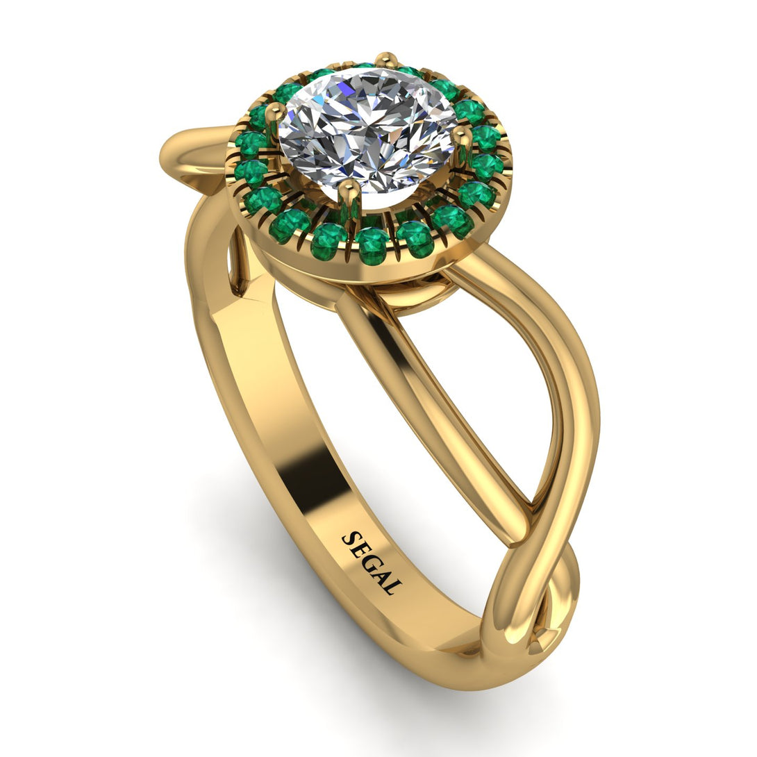 Split Shank Halo Diamond Engagement Ring - Adriana No. 16