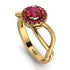 Split Shank Halo Ruby Engagement Ring - Adriana No. 55