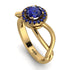 Split Shank Halo Sapphire Engagement Ring - Adriana No. 73
