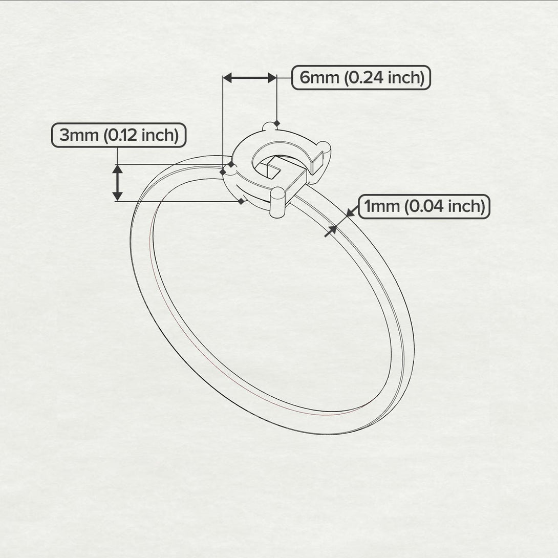 G Letter - Initial Gold Diamond Ring