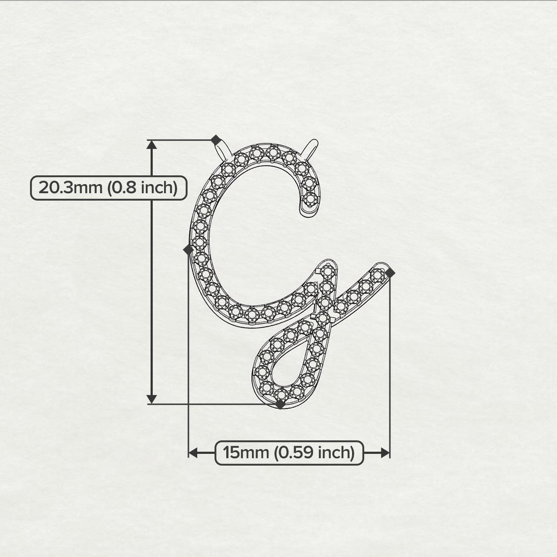 Diamond Gold Letter Necklace - G