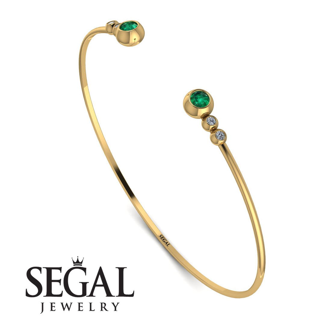 Geometric Bezel Emerald Bracelet - Josie No. 4