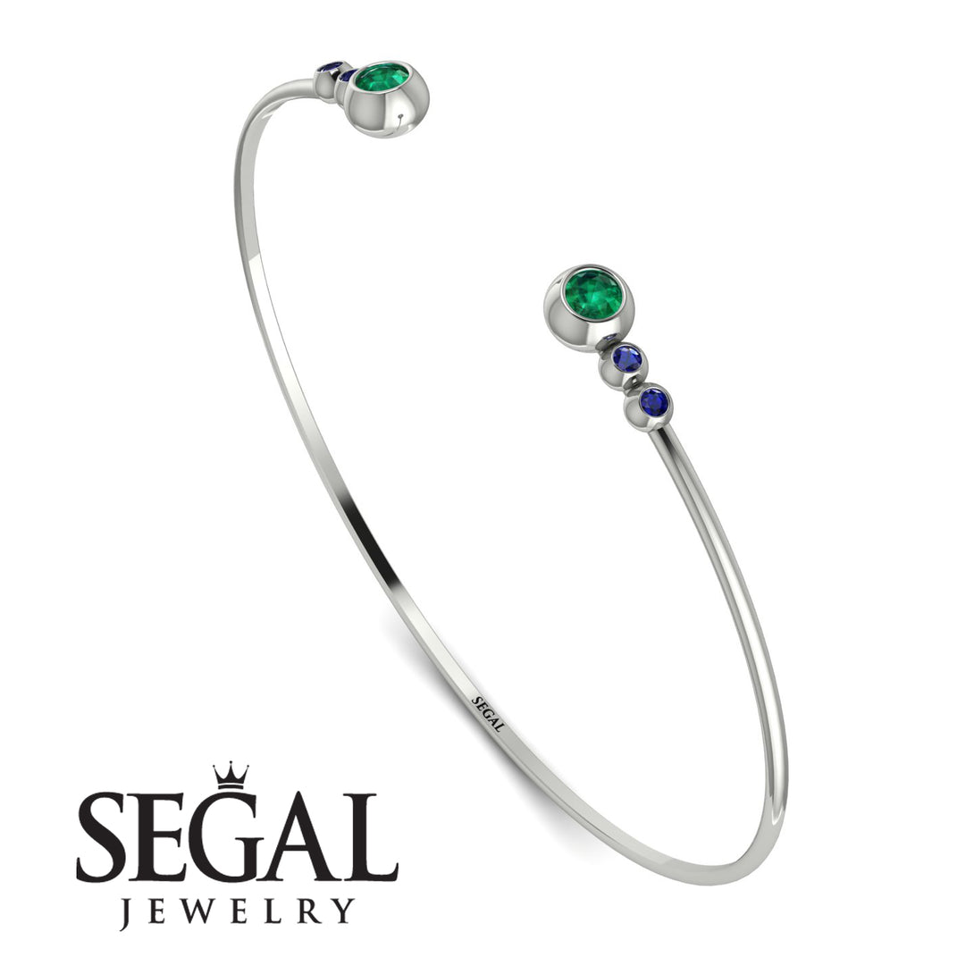 Geometric Bezel Emerald Bracelet - Josie No. 66