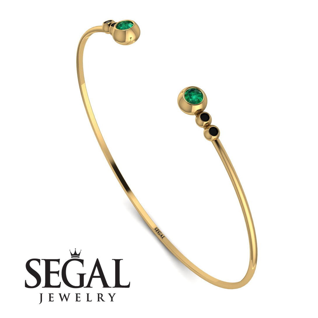 Geometric Bezel Emerald Bracelet - Josie No. 34