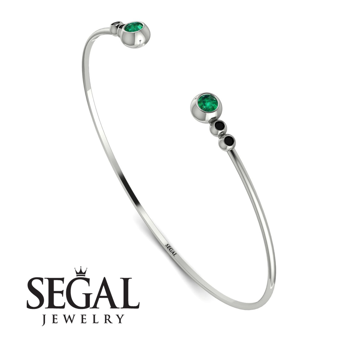 Geometric Bezel Emerald Bracelet - Josie No. 36