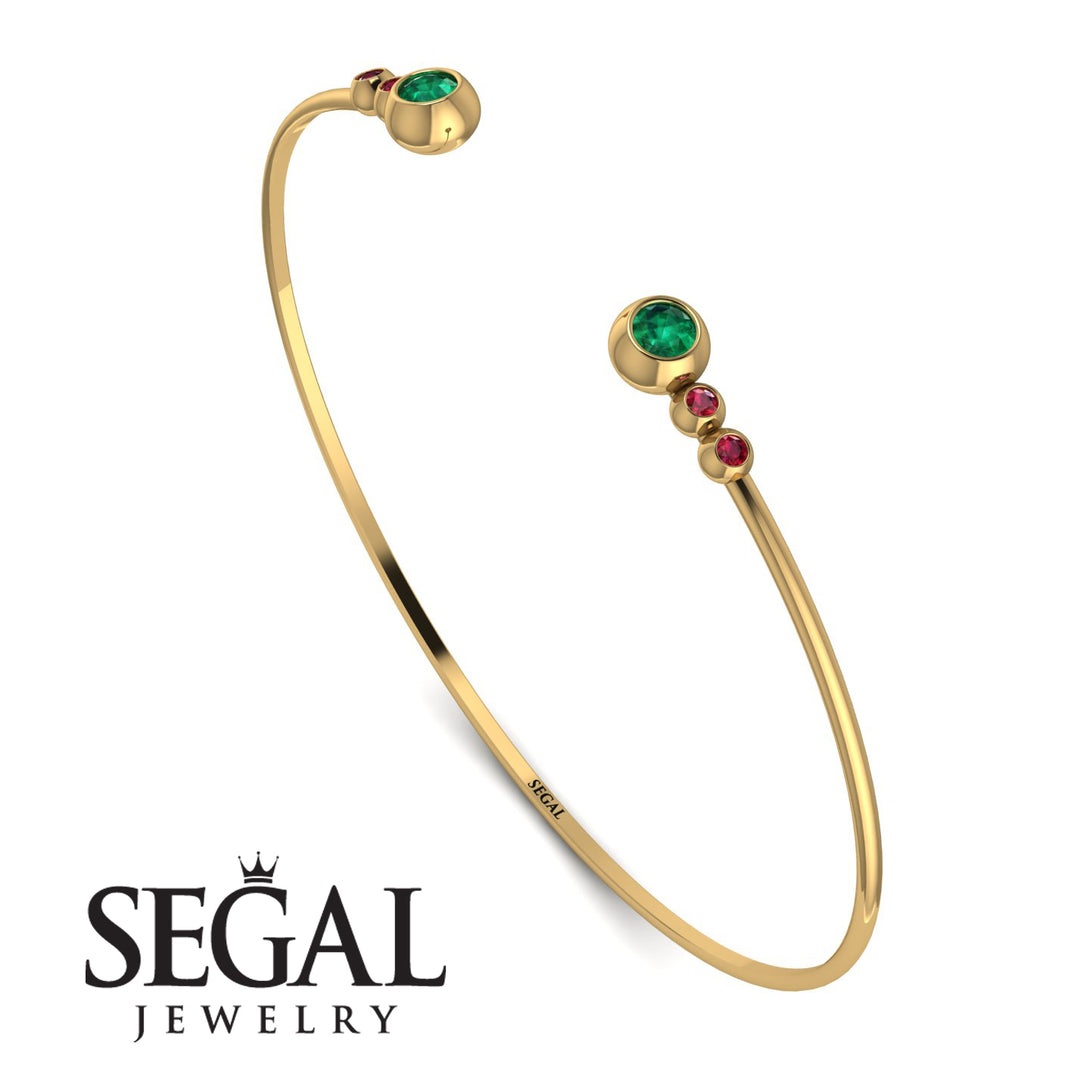 Geometric Bezel Emerald Bracelet - Josie No. 49