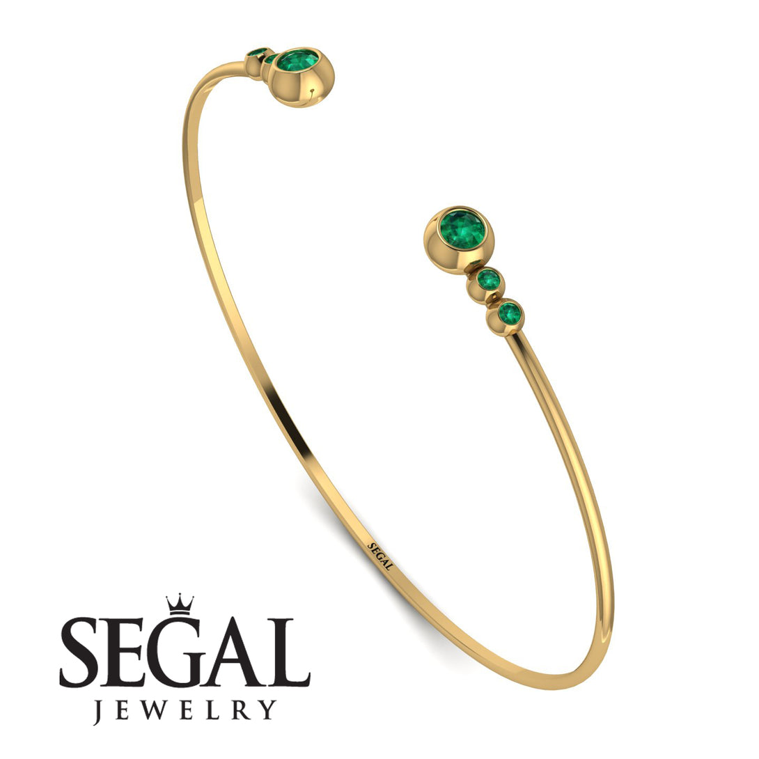 Geometric Bezel Emerald Bracelet - Josie No. 19