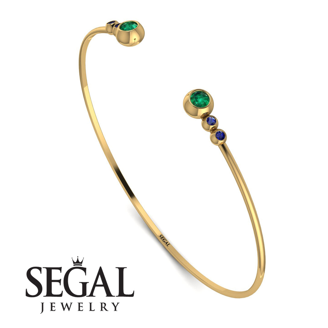 Geometric Bezel Emerald Bracelet - Josie No. 64