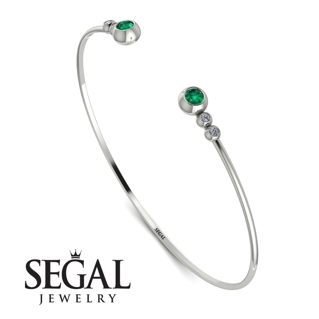 Geometric Bezel Emerald Bracelet - Josie No. 6