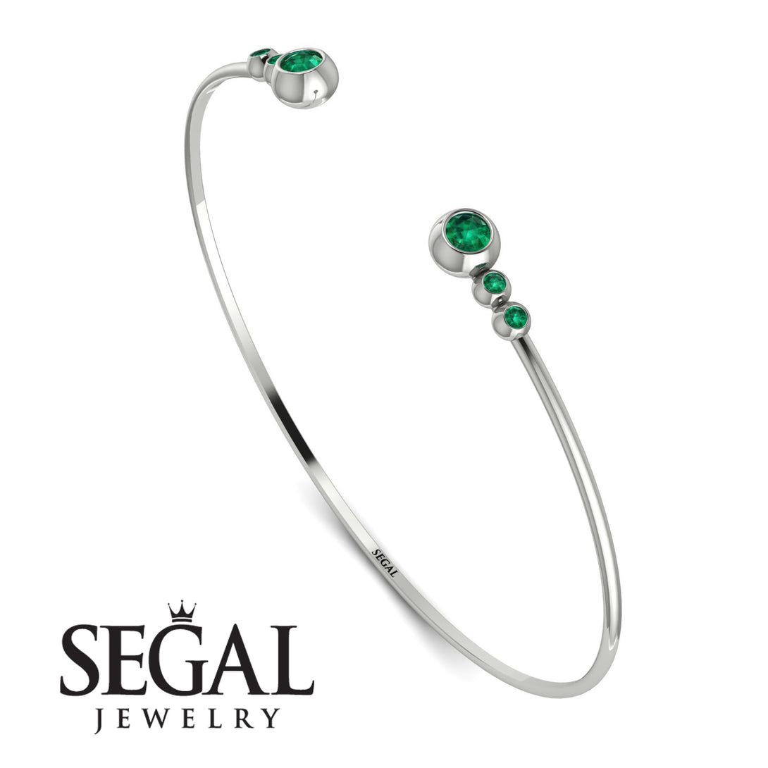 Geometric Bezel Emerald Bracelet - Josie No. 21