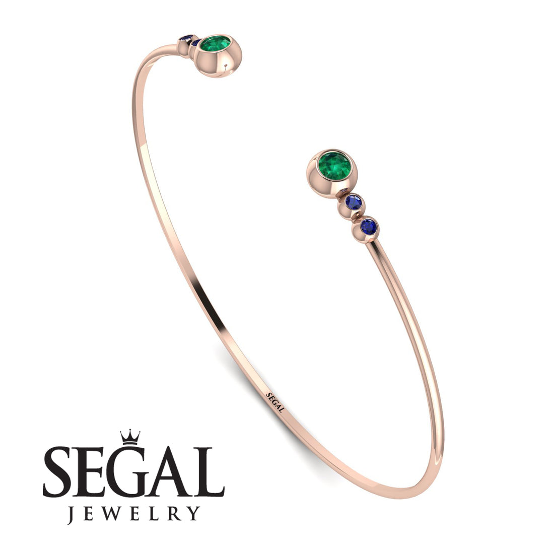 Geometric Bezel Emerald Bracelet - Josie No. 65