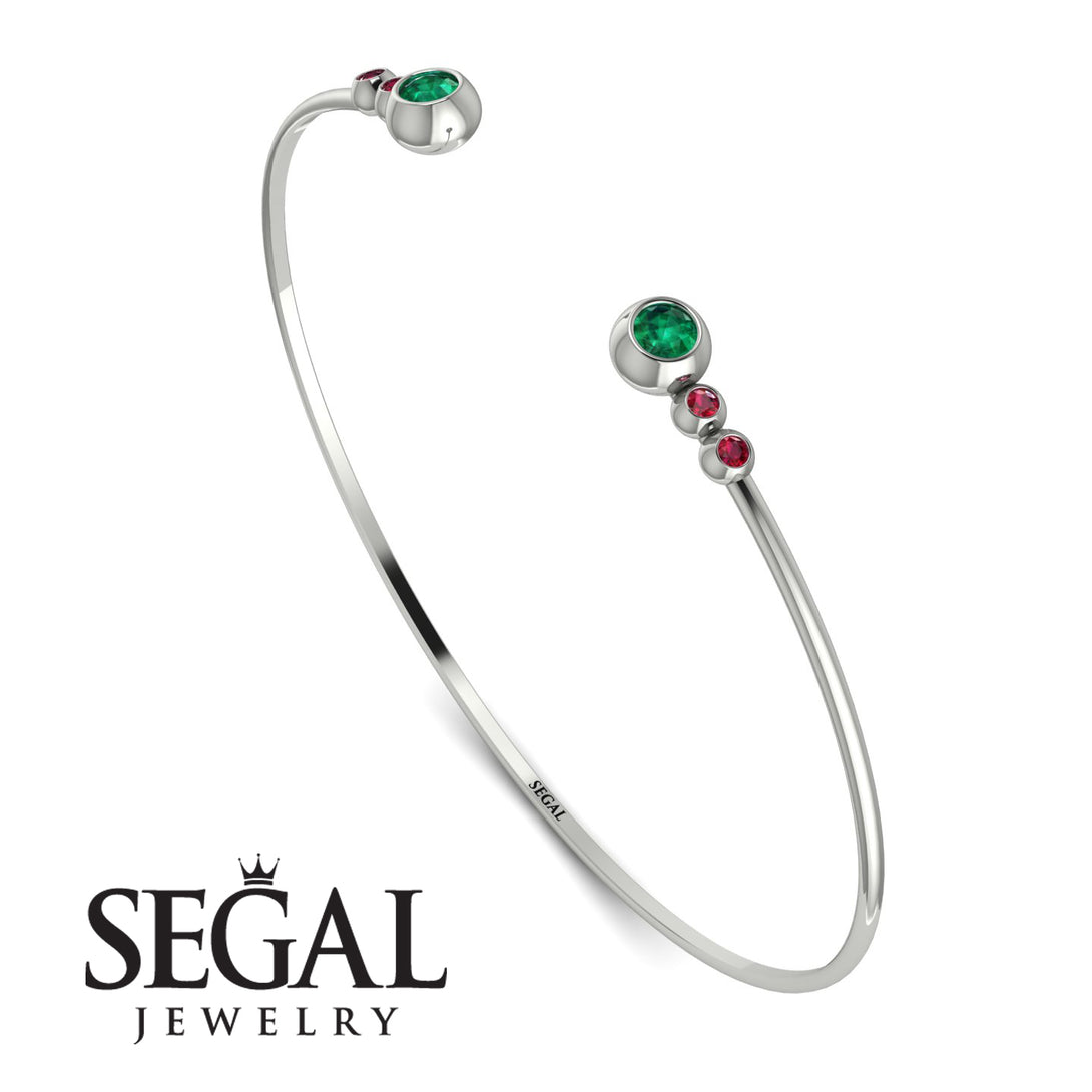 Geometric Bezel Emerald Bracelet - Josie No. 51