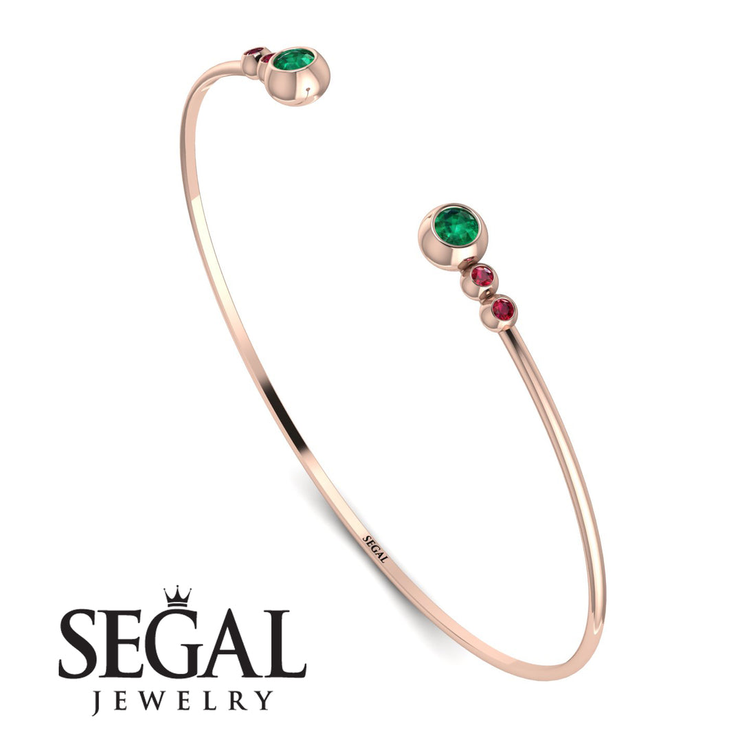 Geometric Bezel Emerald Bracelet - Josie No. 50