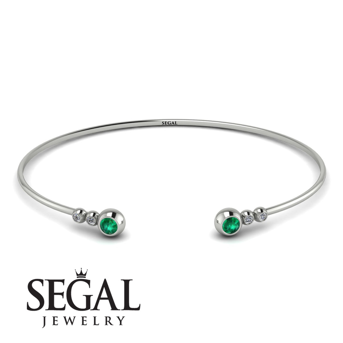 Geometric Bezel Emerald Bracelet - Josie No. 6