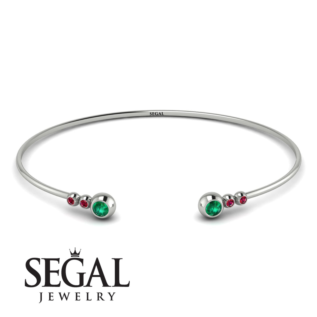 Geometric Bezel Emerald Bracelet - Josie No. 51