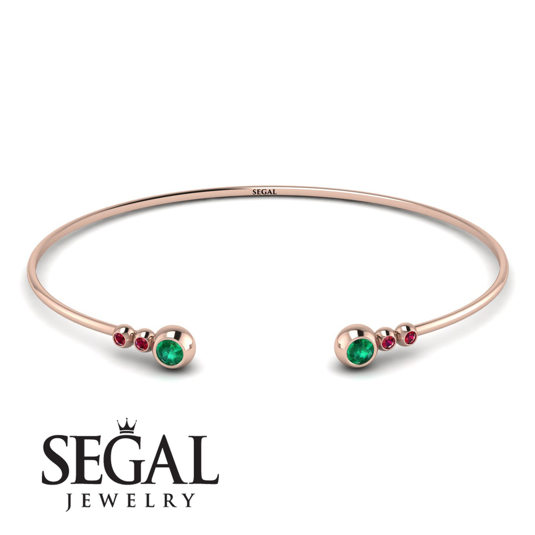 Geometric Bezel Emerald Bracelet - Josie No. 50
