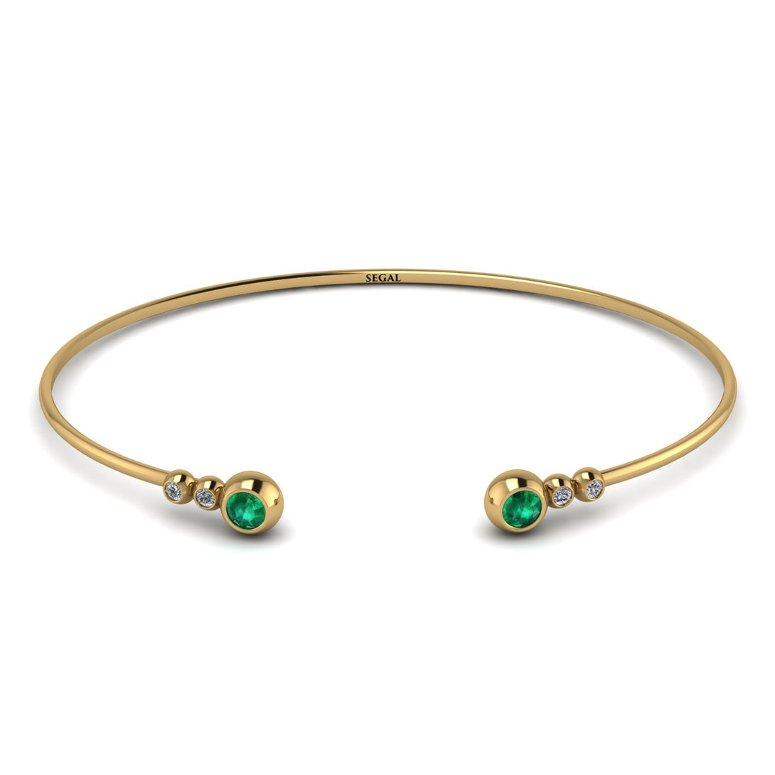 Geometric Bezel Emerald Bracelet - Josie No. 4