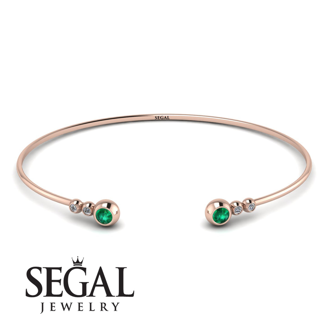 Geometric Bezel Emerald Bracelet - Josie No. 5