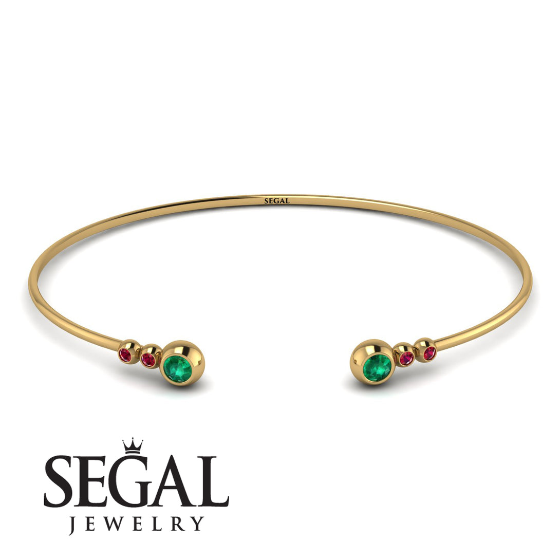 Geometric Bezel Emerald Bracelet - Josie No. 49
