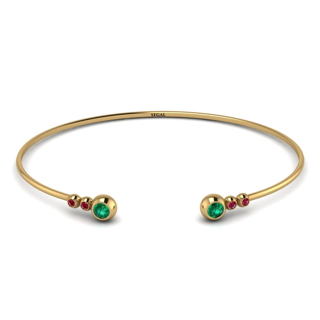 Geometric Bezel Emerald Bracelet - Josie No. 49