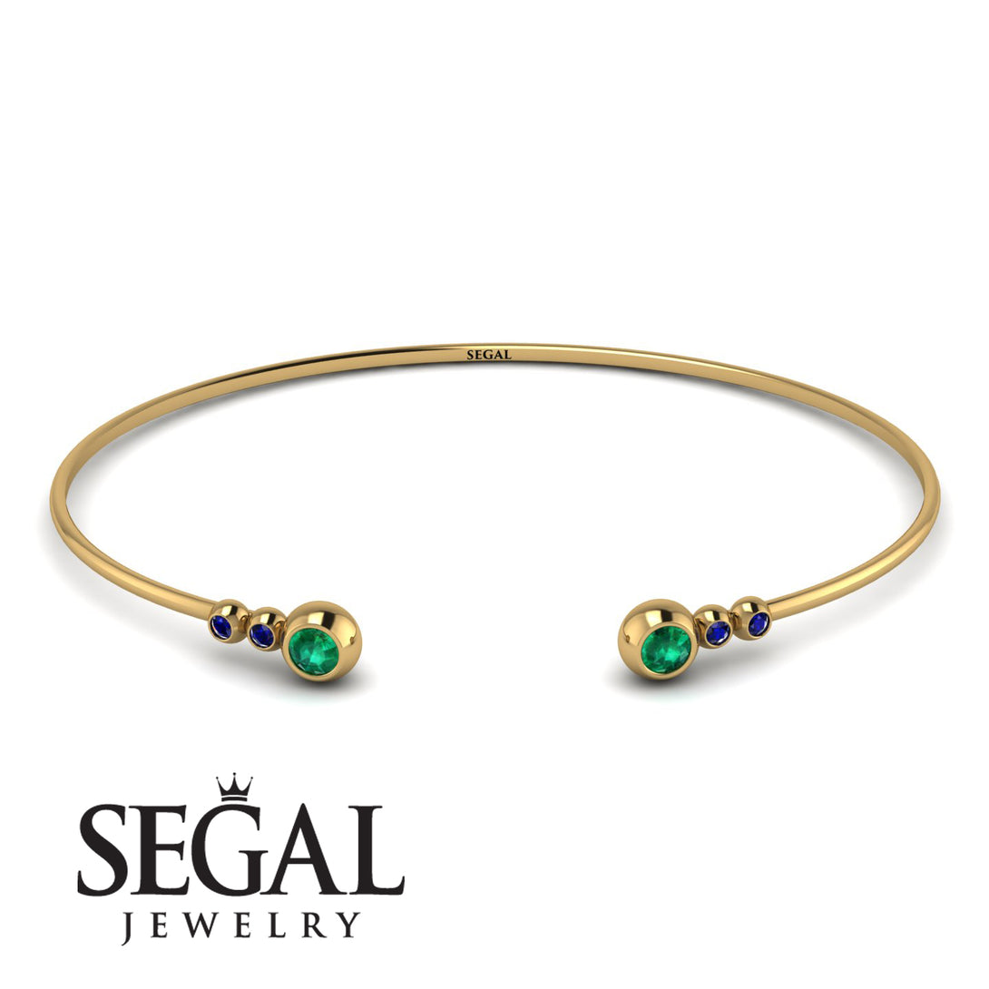 Geometric Bezel Emerald Bracelet - Josie No. 64