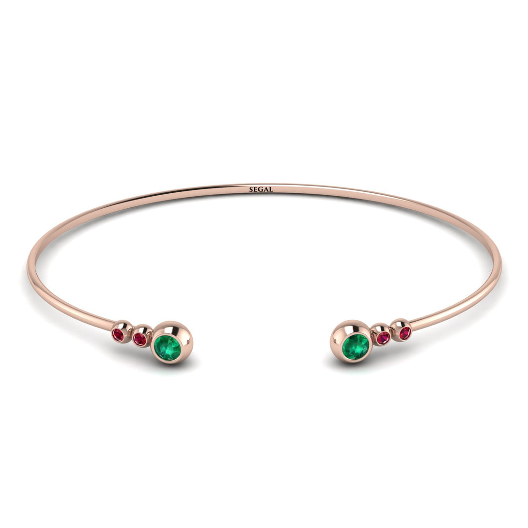 Geometric Bezel Emerald Bracelet - Josie No. 50