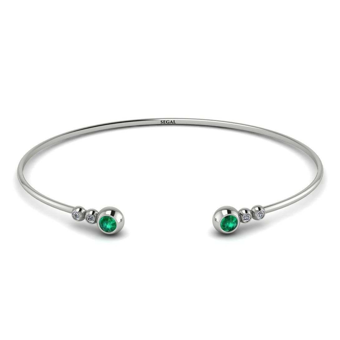 Geometric Bezel Emerald Bracelet - Josie No. 6