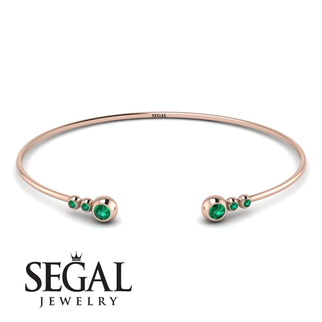 Geometric Bezel Emerald Bracelet - Josie No. 20