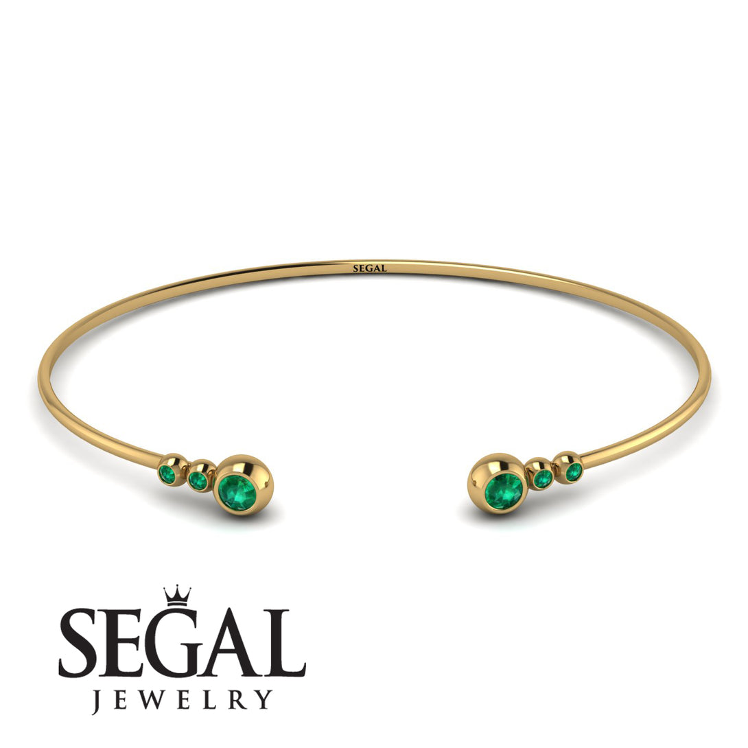 Geometric Bezel Emerald Bracelet - Josie No. 19