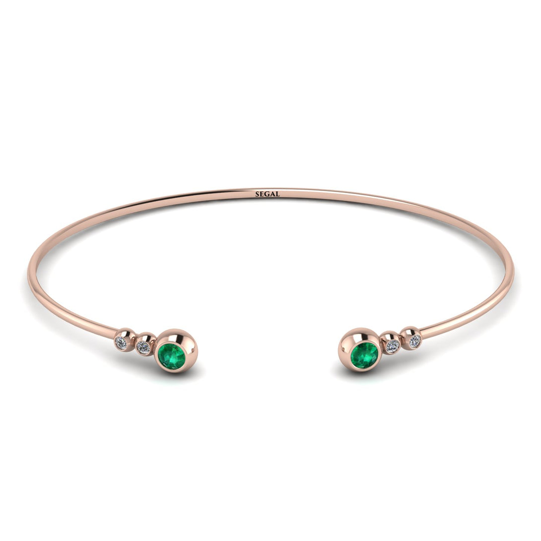 Geometric Bezel Emerald Bracelet - Josie No. 5