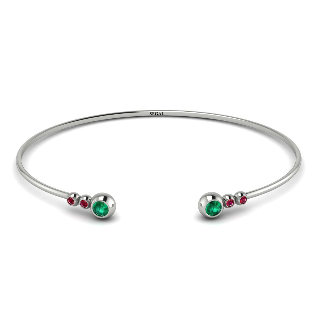 Geometric Bezel Emerald Bracelet - Josie No. 51