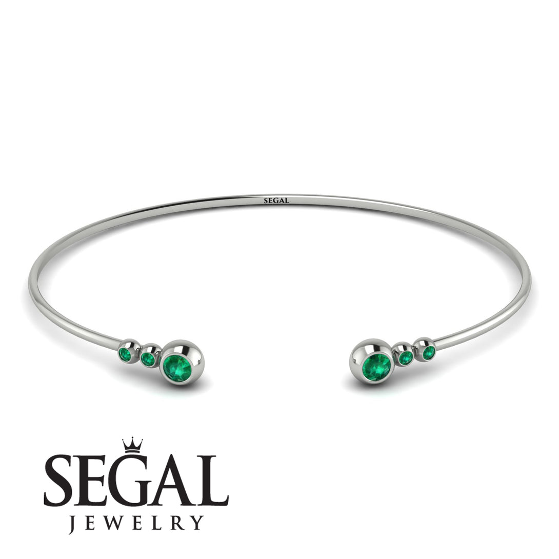 Geometric Bezel Emerald Bracelet - Josie No. 21