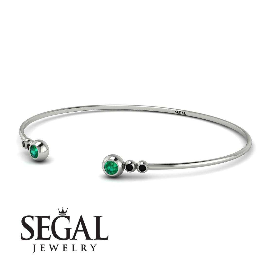 Geometric Bezel Emerald Bracelet - Josie No. 36