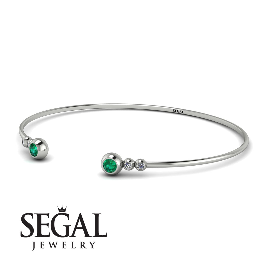 Geometric Bezel Emerald Bracelet - Josie No. 6