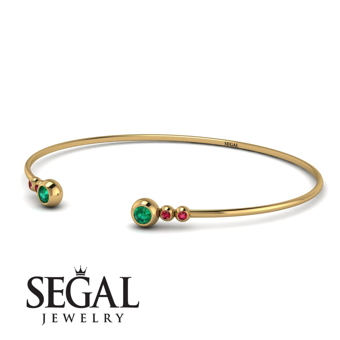 Geometric Bezel Emerald Bracelet - Josie No. 49
