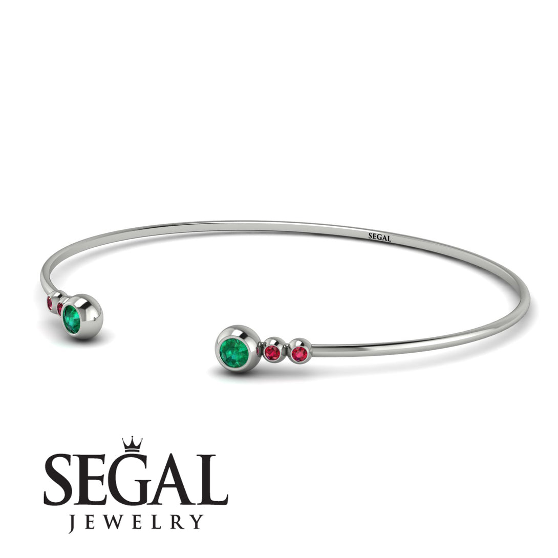 Geometric Bezel Emerald Bracelet - Josie No. 51