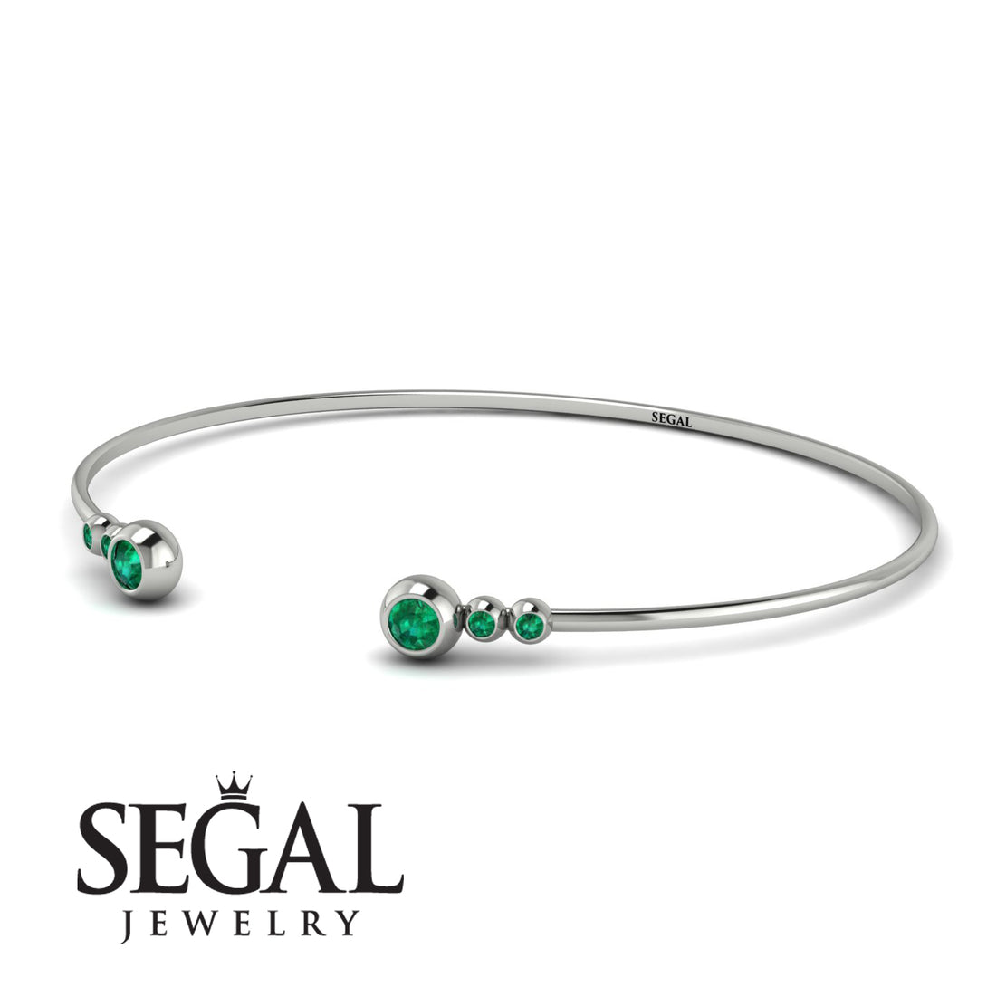 Geometric Bezel Emerald Bracelet - Josie No. 21