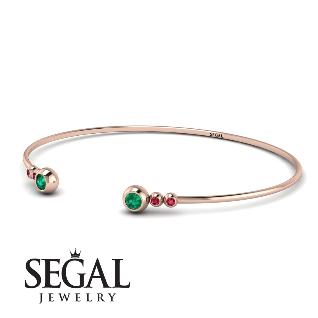 Geometric Bezel Emerald Bracelet - Josie No. 50