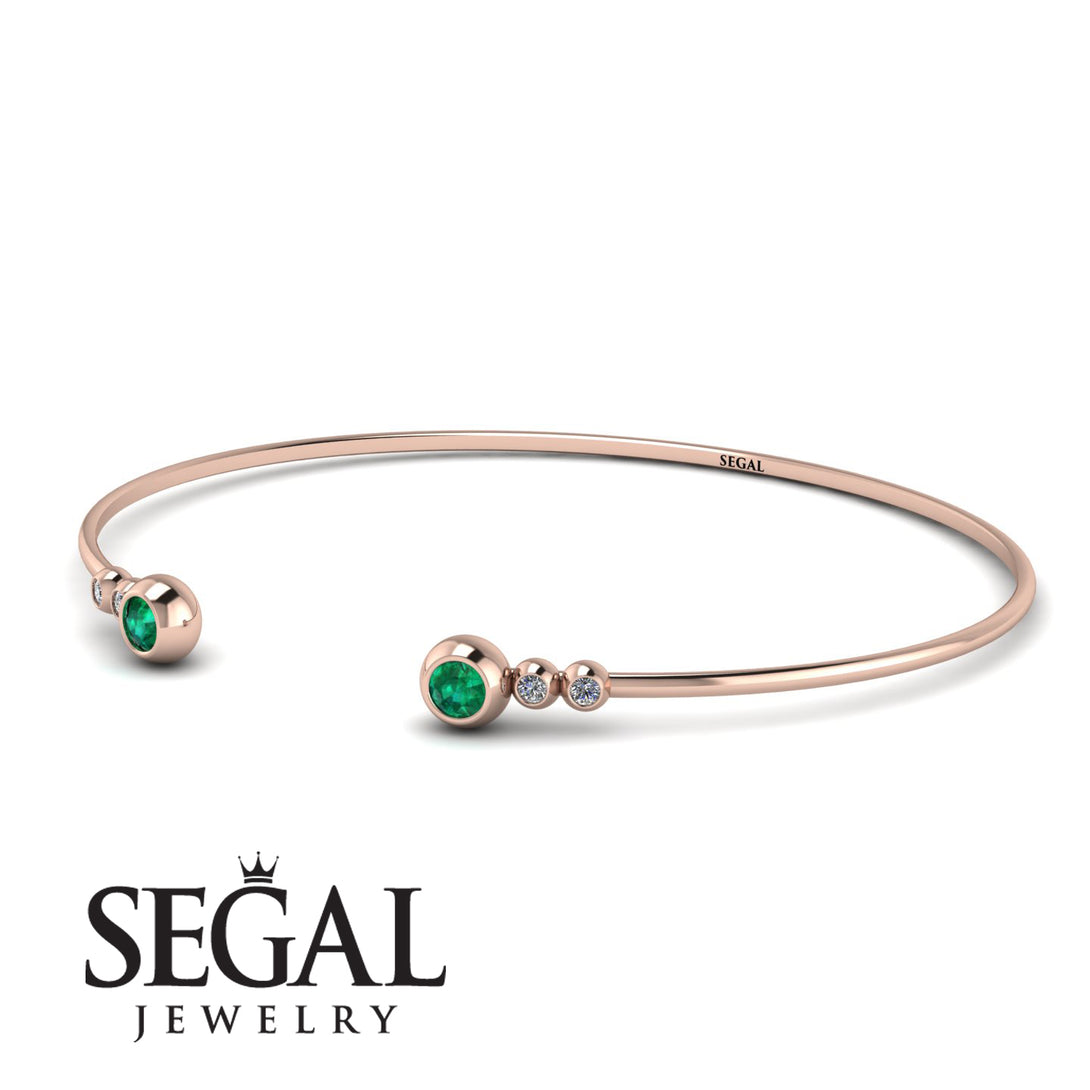 Geometric Bezel Emerald Bracelet - Josie No. 5