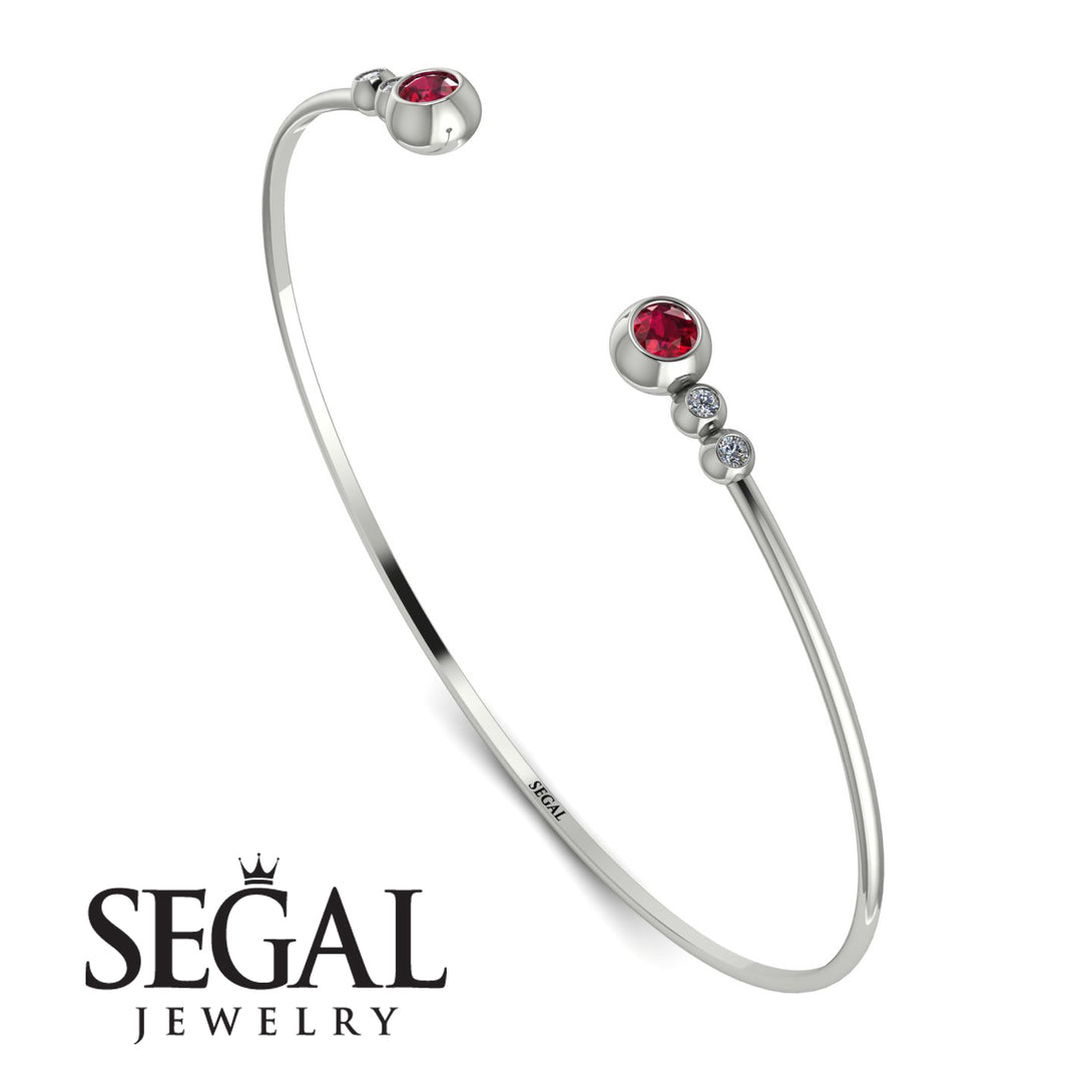 Geometric Bezel Ruby Bracelet - Josie No. 12