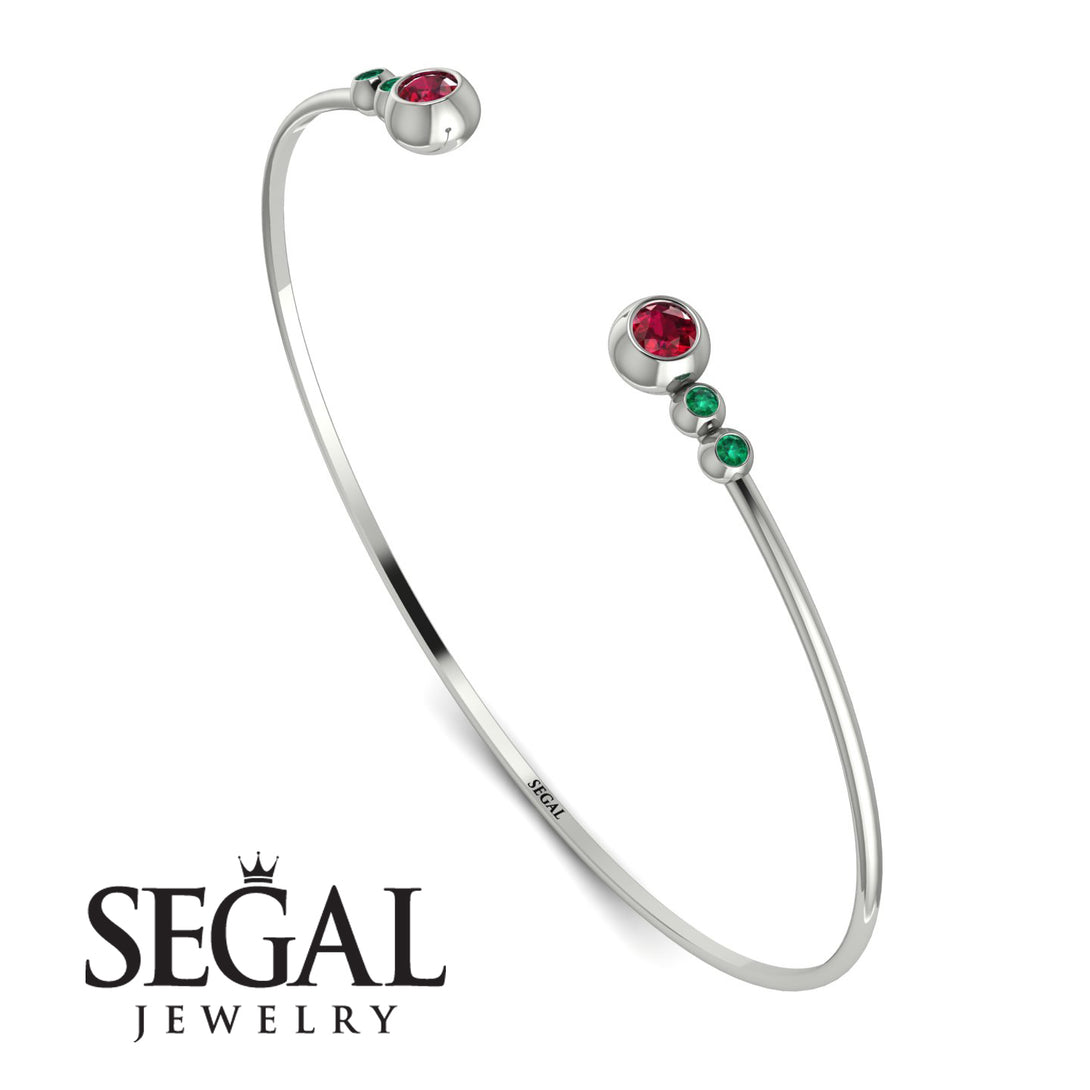Geometric Bezel Ruby Bracelet - Josie No. 27