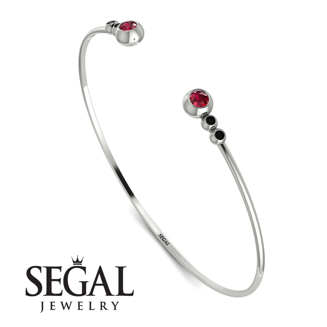 Geometric Bezel Ruby Bracelet - Josie No. 42