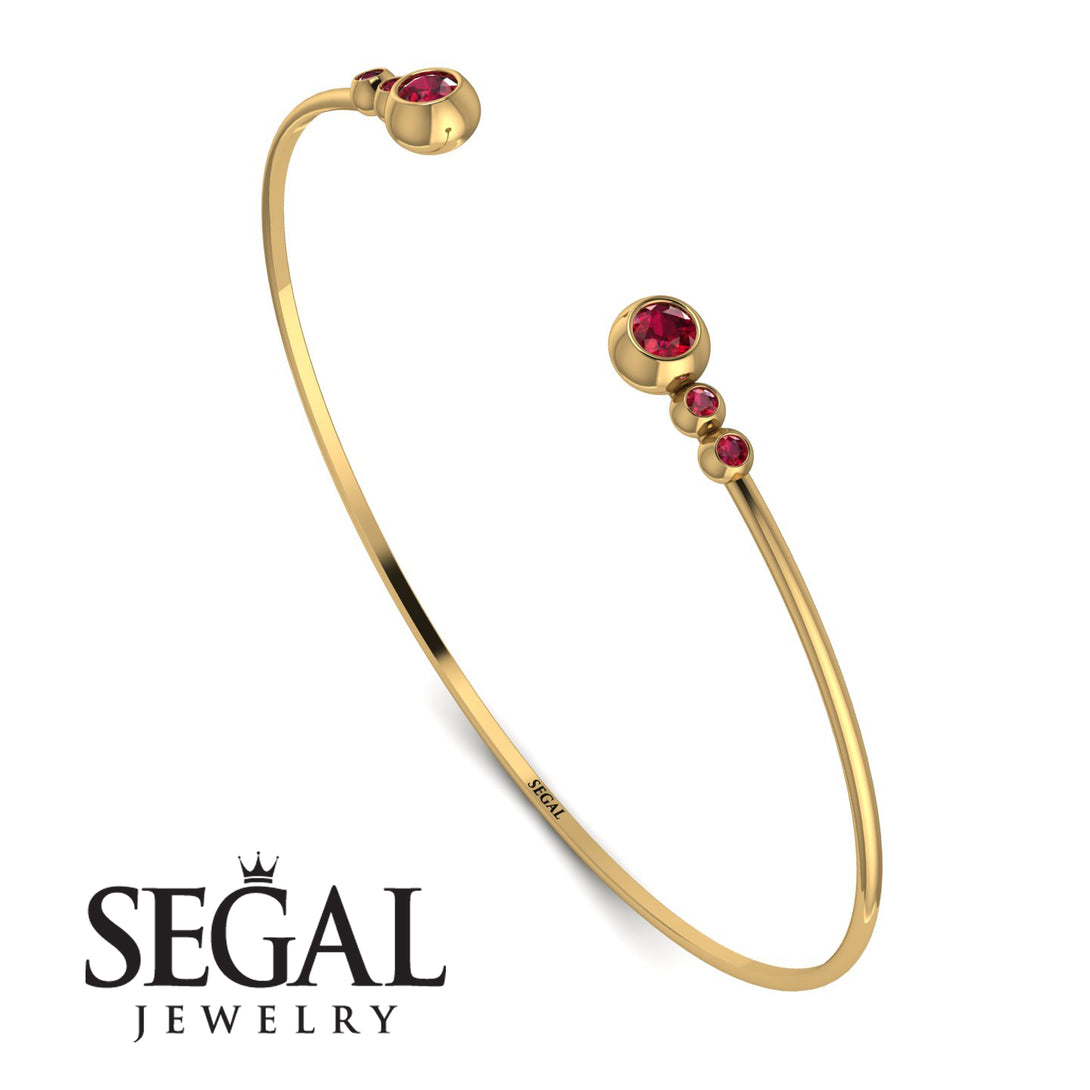 Geometric Bezel Ruby Bracelet - Josie No. 55