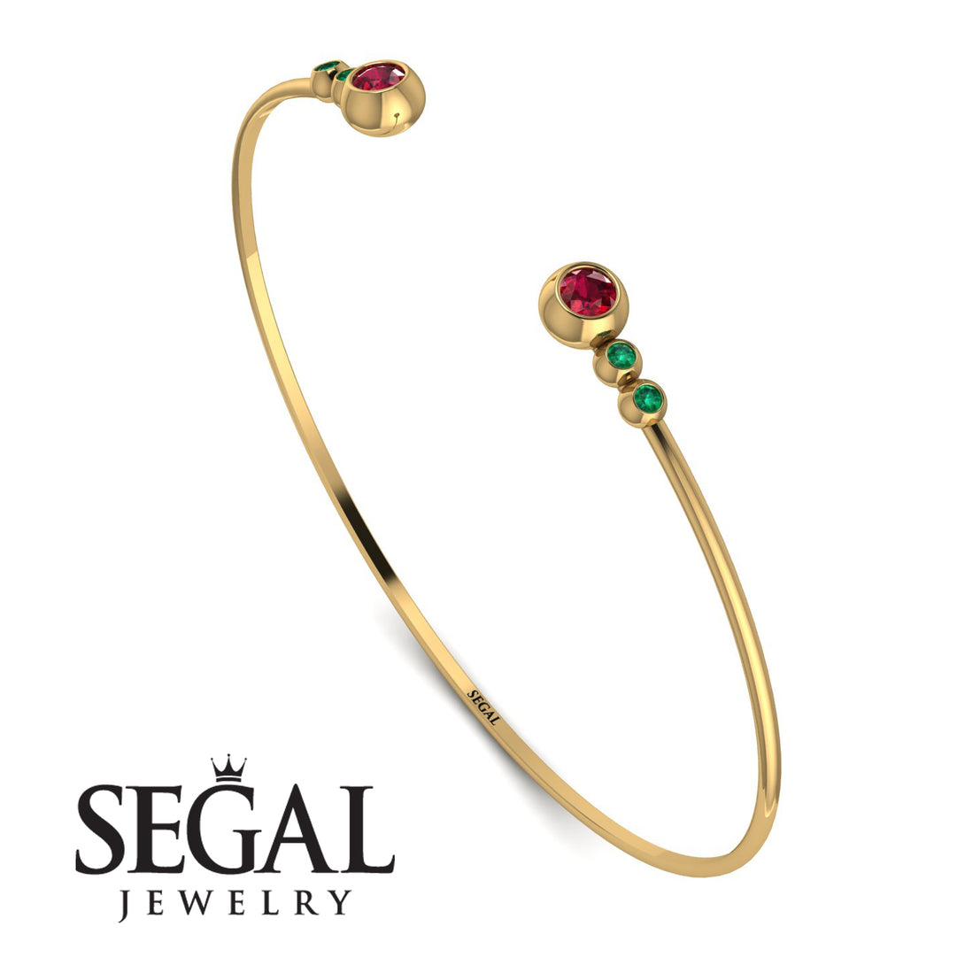 Geometric Bezel Ruby Bracelet - Josie No. 25