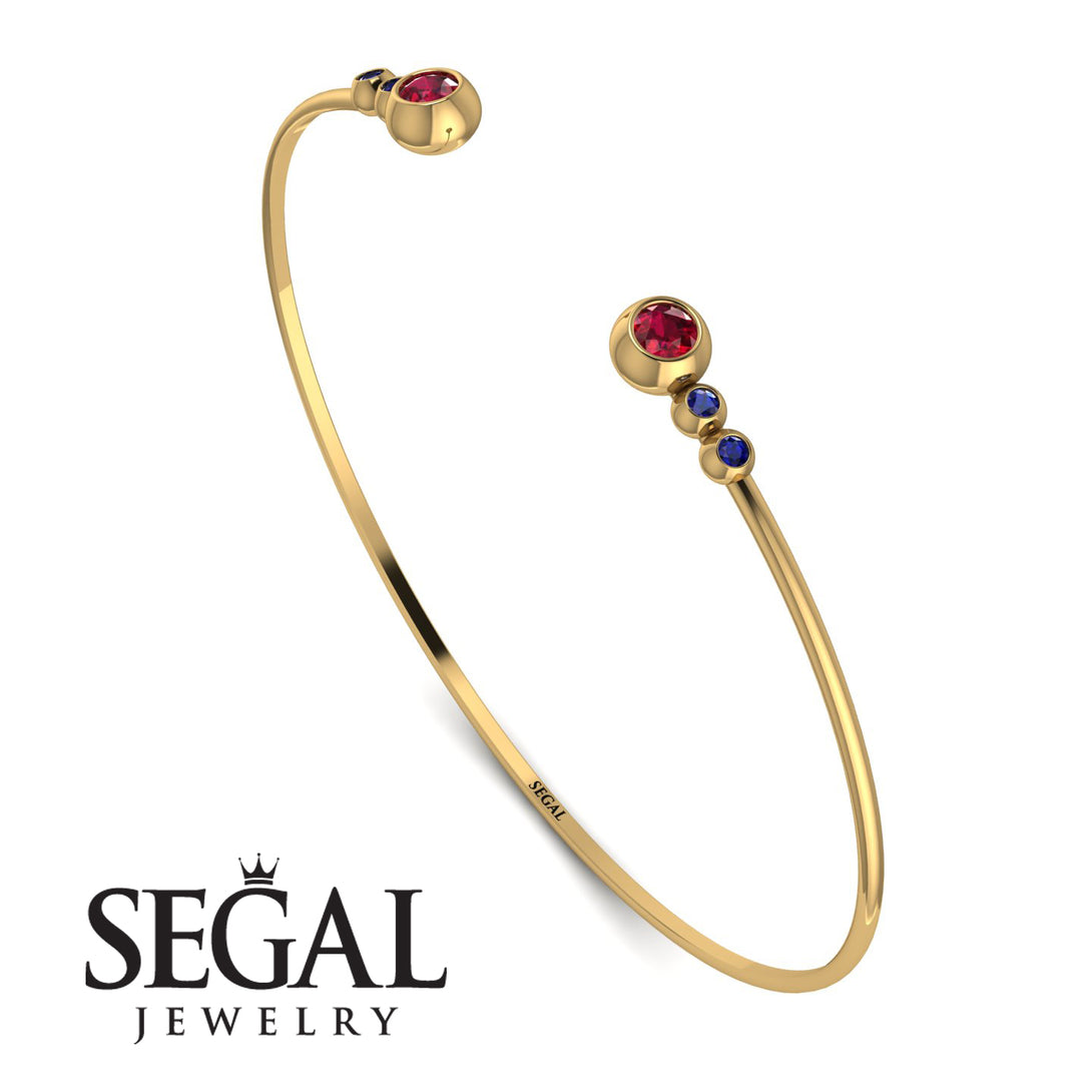 Geometric Bezel Ruby Bracelet - Josie No. 70