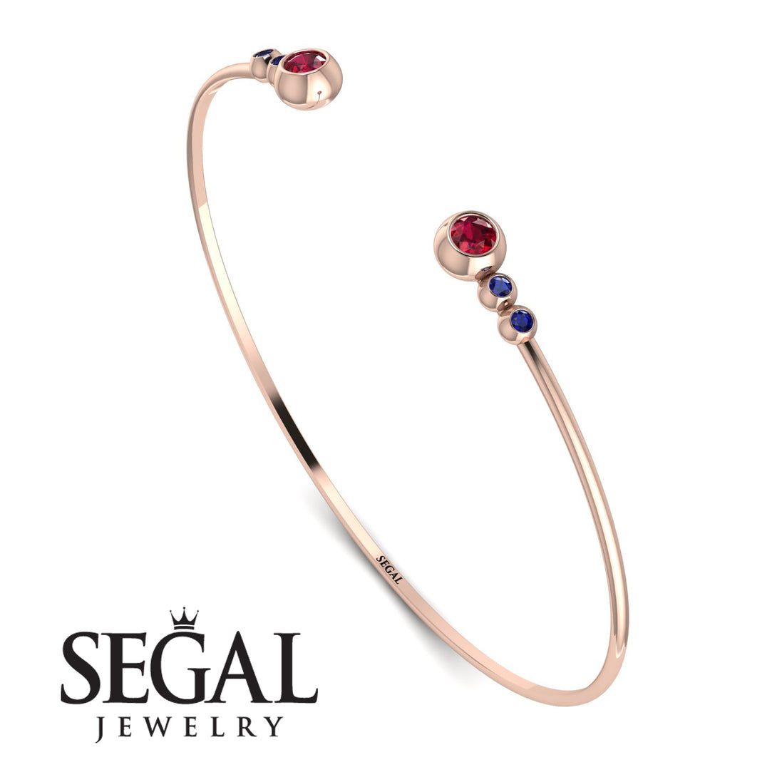Geometric Bezel Ruby Bracelet - Josie No. 71