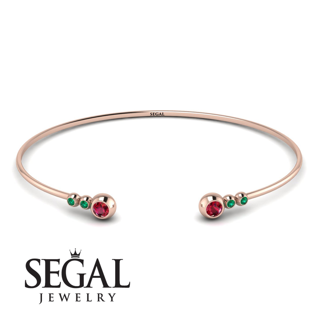 Geometric Bezel Ruby Bracelet - Josie No. 26