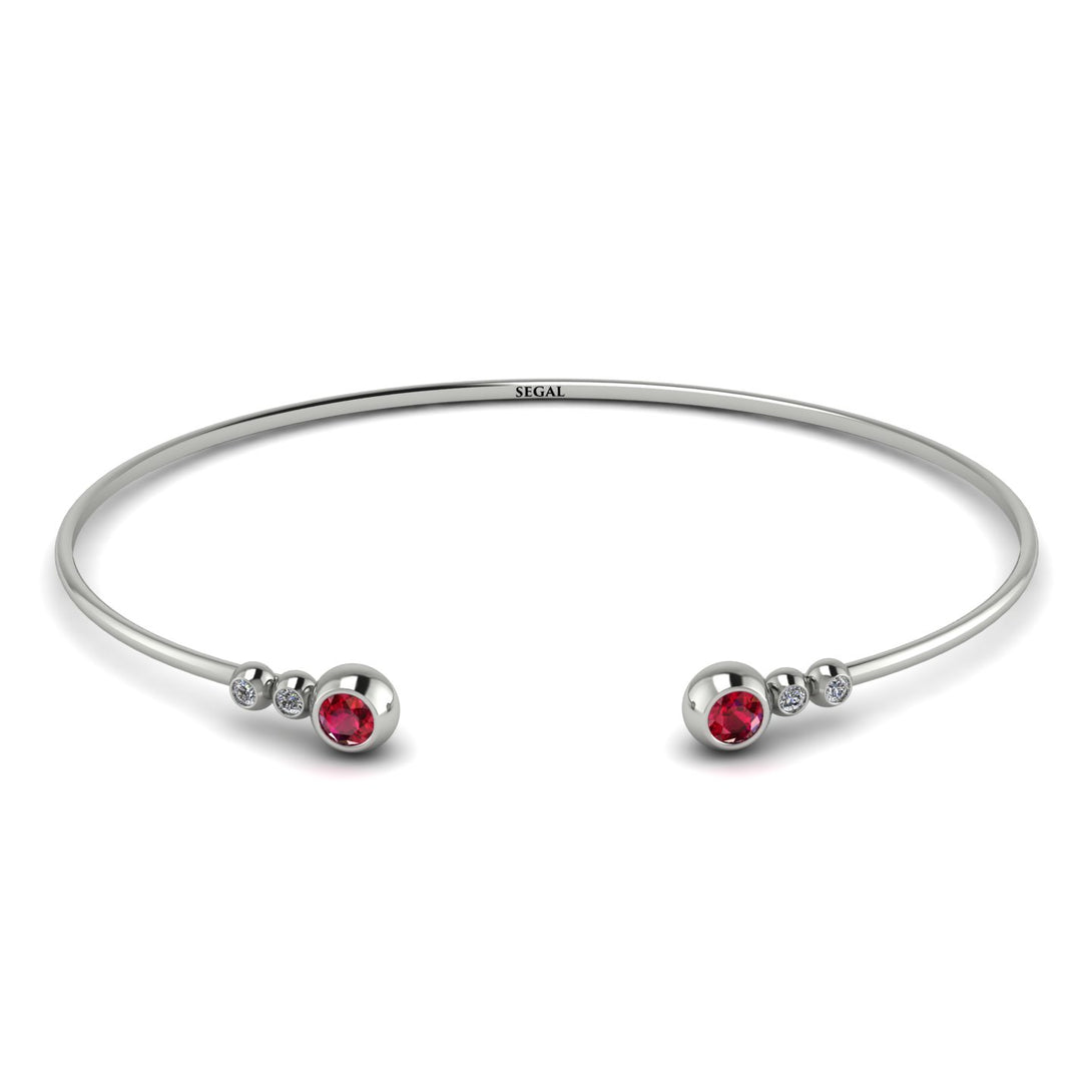 Geometric Bezel Ruby Bracelet - Josie No. 12