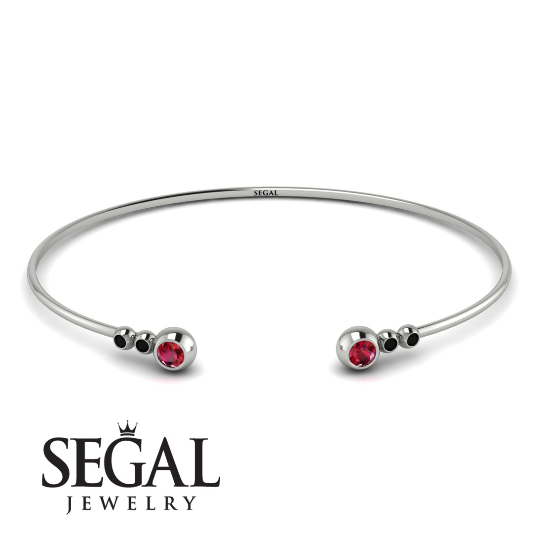Geometric Bezel Ruby Bracelet - Josie No. 42