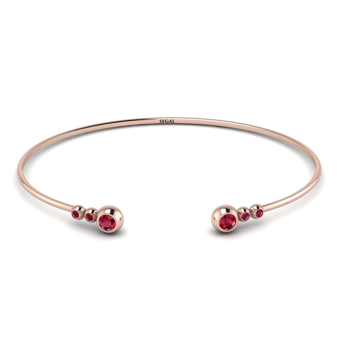 Geometric Bezel Ruby Bracelet - Josie No. 56